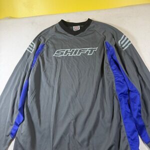 Shift Racing MX Motocross Jersey Grey Blue Long Sleeve Off-Road Gear Mens XL